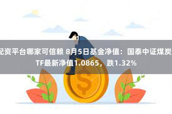 配资平台哪家可信赖 8月5日基金净值：国泰中证煤炭ETF最新净值1.0865，跌1.32%