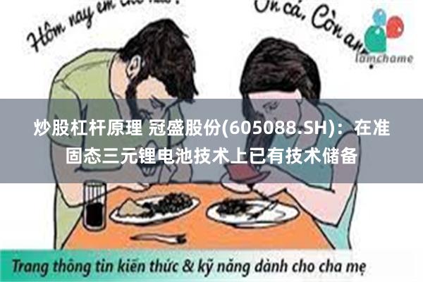 炒股杠杆原理 冠盛股份(605088.SH)：在准固态三元锂电池技术上已有技术储备