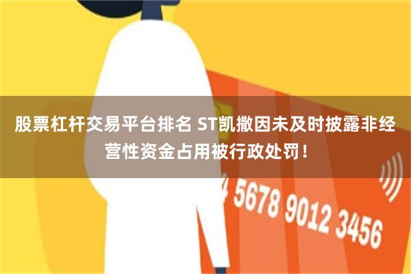 股票杠杆交易平台排名 ST凯撒因未及时披露非经营性资金占用被行政处罚！