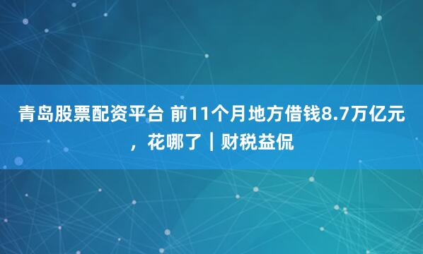 青岛股票配资平台 前11个月地方借钱8.7万亿元，花哪了︱财税益侃