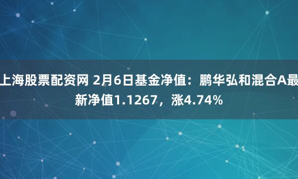 上海股票配资网 2月6日基金净值：鹏华弘和混合A最新净值1.1267，涨4.74%