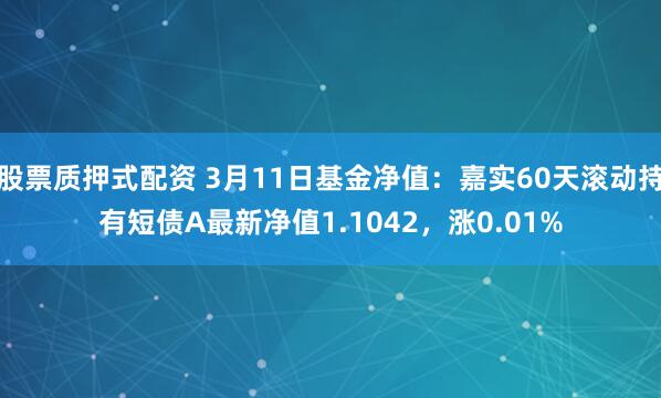 股票质押式配资 3月11日基金净值：嘉实60天滚动持有短债A最新净值1.1042，涨0.01%